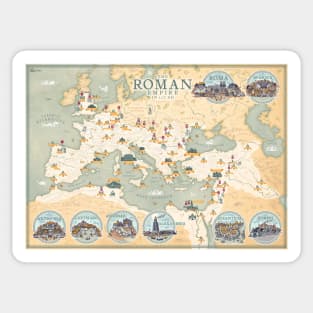 The Roman Empire map 117 AD Sticker